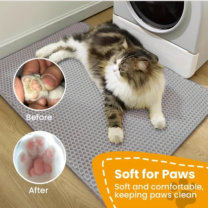 Cat litter mat, garbage collection mat, anti carry out cat litter, anti key mat, honeycomb double-layer design, waterproof, anti Qme