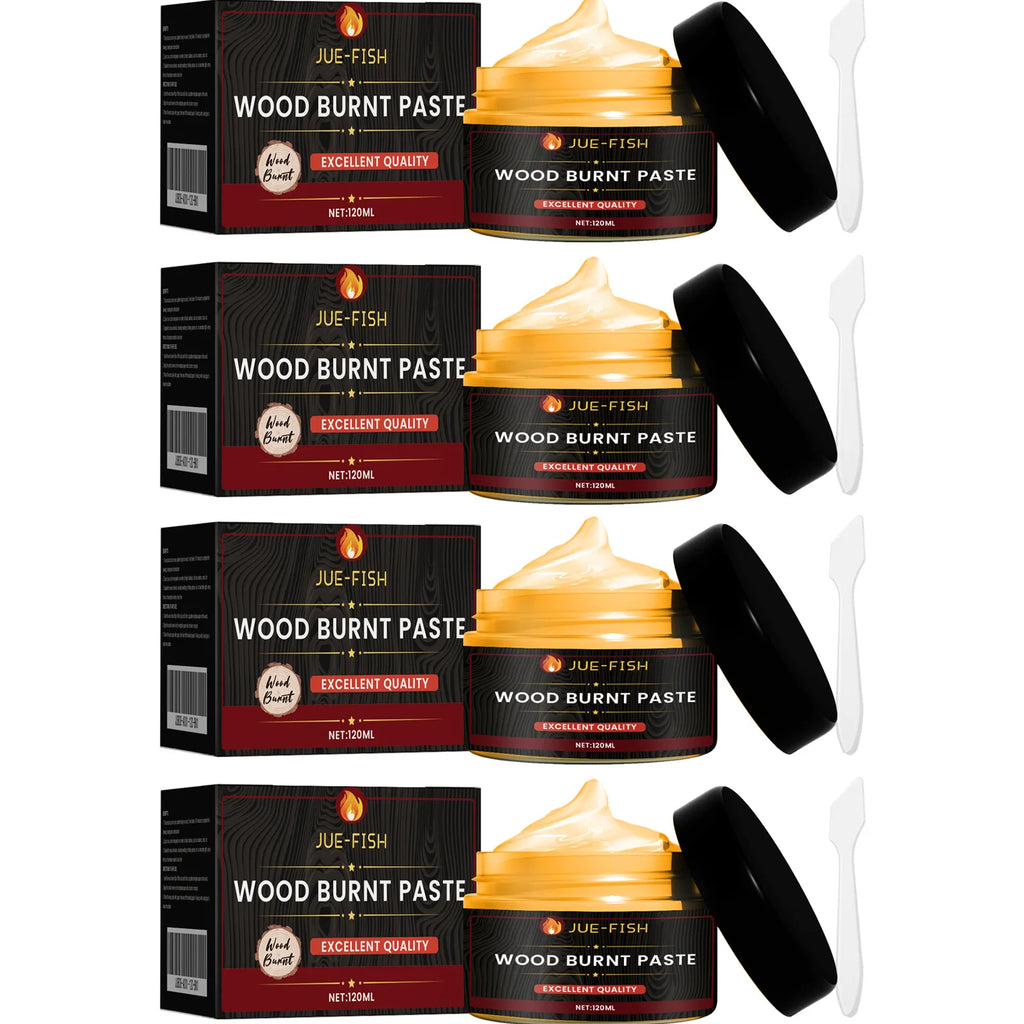 Original Wood Burning Paste Quickly Shaping Patterns Inspiring Artistic Creativity Easy to Use DIY Pyrography Wood Burning Cream Qme 4 x 120ml Boxed