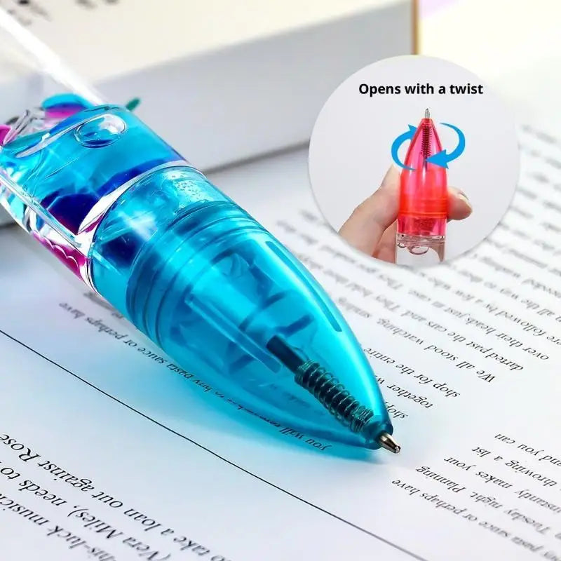 Liquid Motion Bubble Pen-retractable Ballpoint 6 Colors Relief Qme