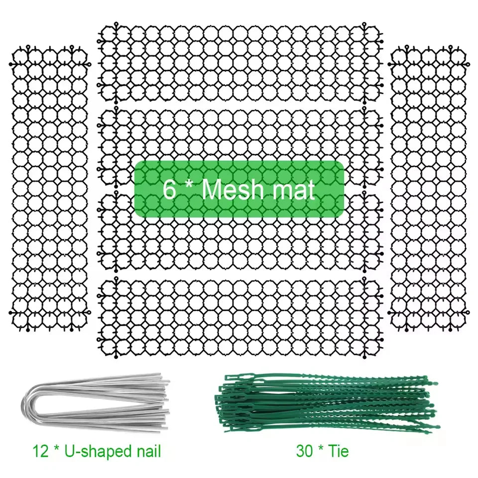 6/10Pcs Garden Prickle Strip Dig Stop Cat Repellent Deterrent Mat Anti-cat Prickle Strips Keep Cat Away Digging Climbing Spike Qme 6pcs
