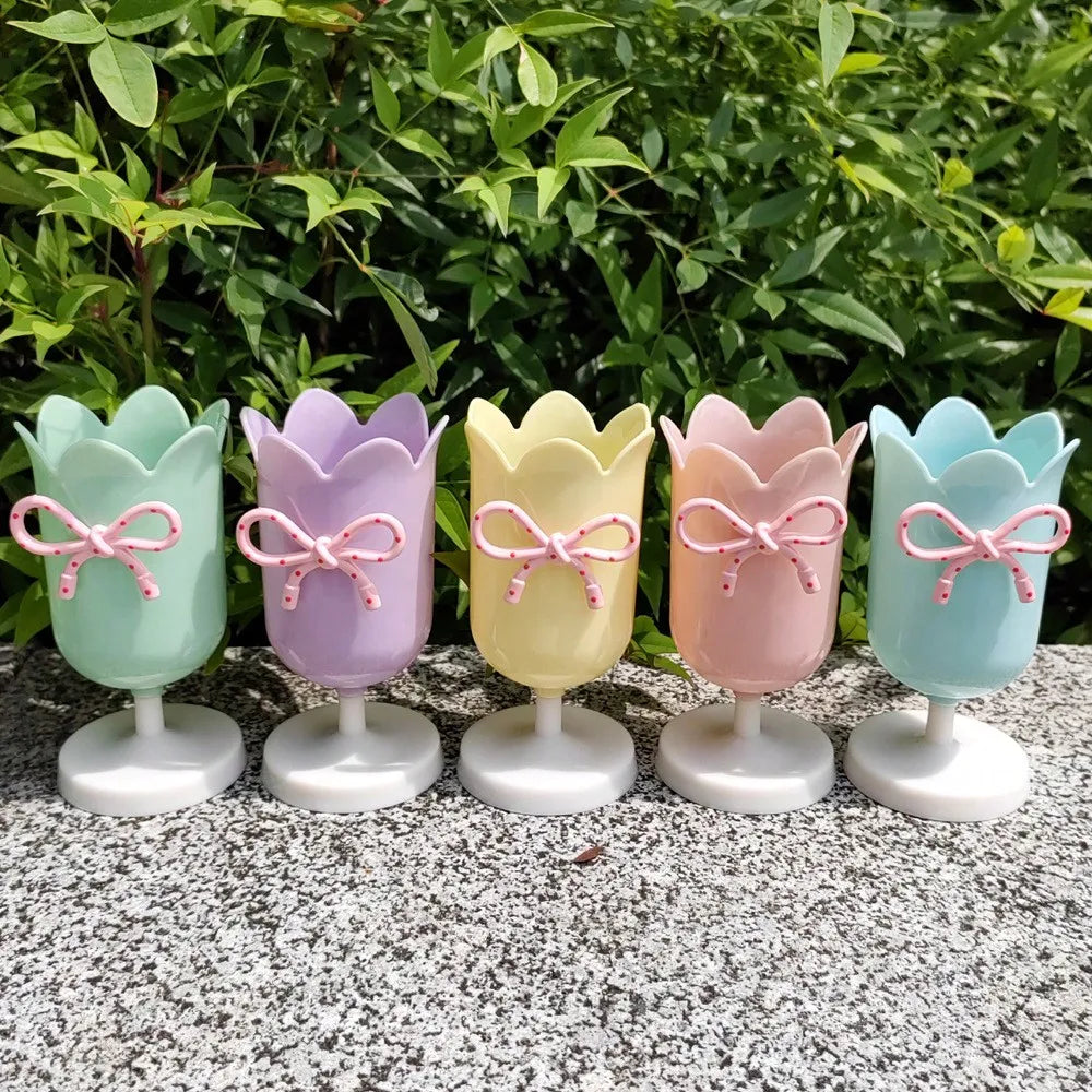 Tulip Pen Holder Desktop Cute Storage Box Student Creative Ornament Qme