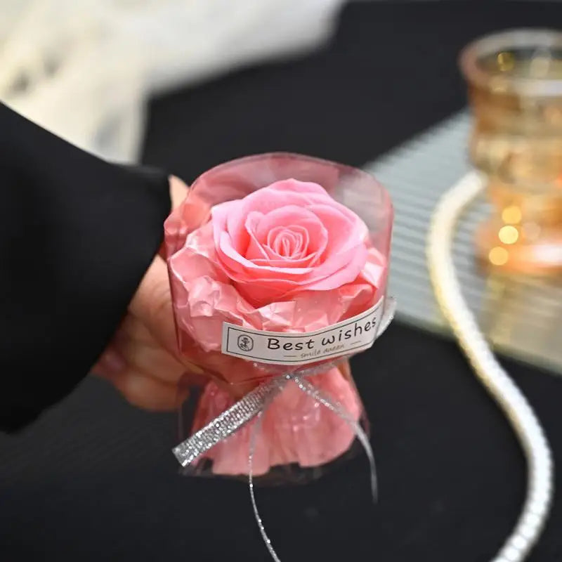 Mini Pocket Soap Flower Bouquet Artificial Rose Mother's Day Qme A2