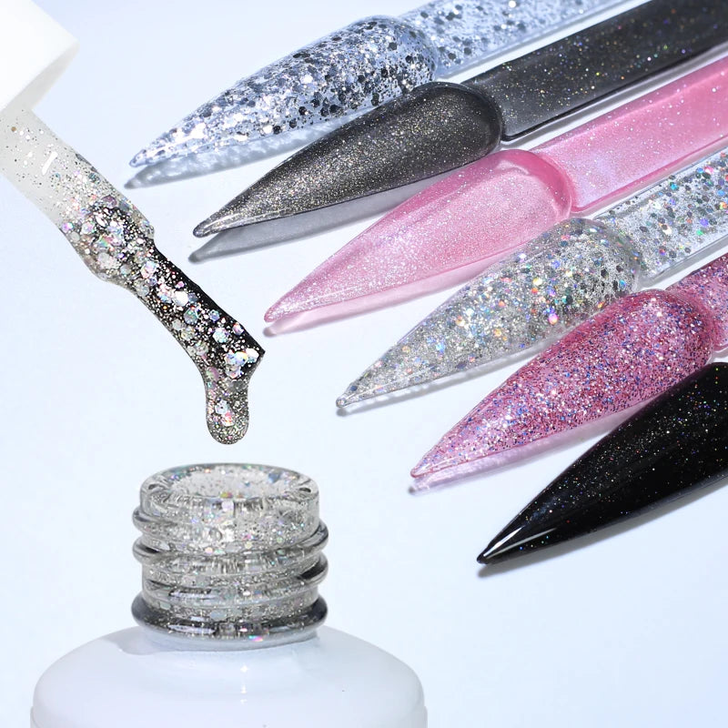 Arte Clavo Glitter UV Gel Nail Polish Sequin Series Colorful Soak Off Qme