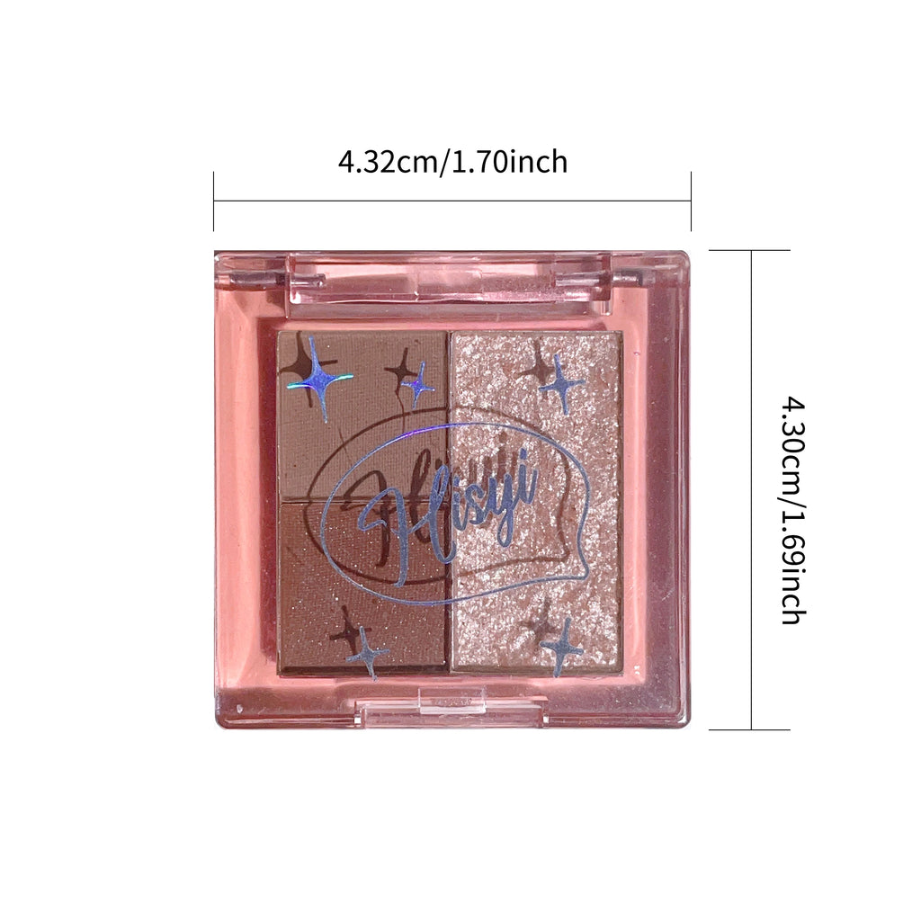 3-Color Eyeshadow Palette Compact Lightweight Matte Glitter Earthy Qme