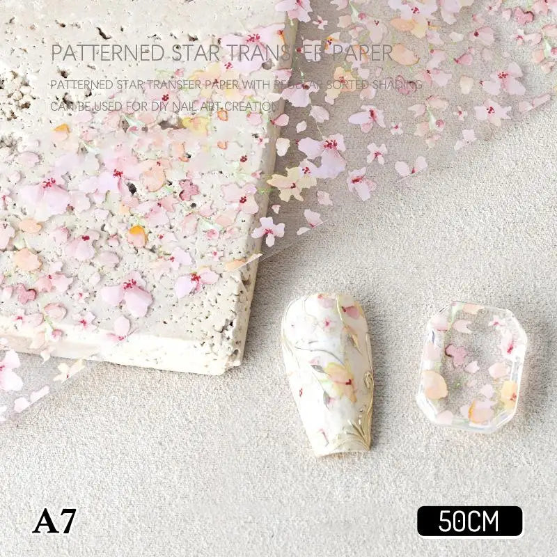 4 Rose Flower Nail Transfer Foils Paper DIY Art Sliders Salon Use Qme A7