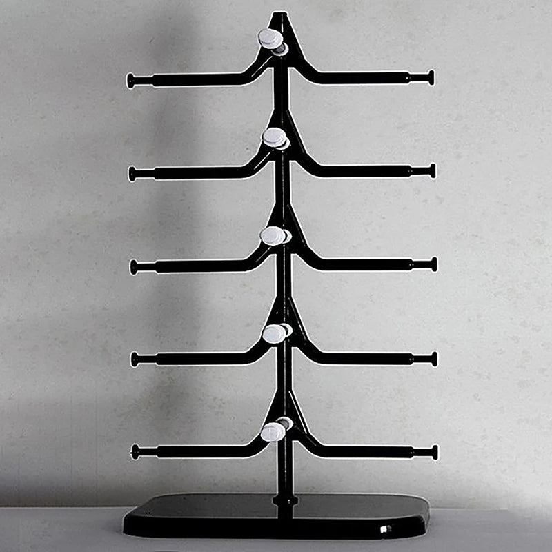 Glasses Shelf Home Organizer Space Saving Plastic Sunglasses Show Qme Black