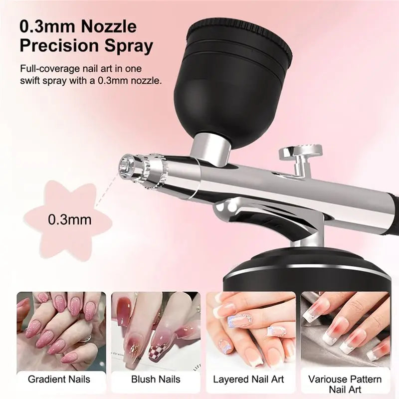 A02F-For Art Painting Mini Airbrush Portable Rechargeable Compressor For Art Craft Cake Painting Qme
