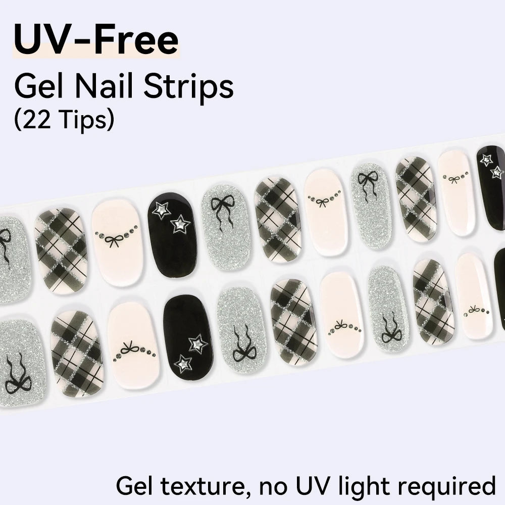 22Tips Sparkling Leopard Pattern Full Cover Nail Stickers French Qme BSA-0108