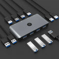 USB 3.0/USB 2.0 KVM Switch Selector, 4 Computers Share 4 USB Devices USB 3.0 Peripheral Switch Box Hub Adapter Qme USB 3.0