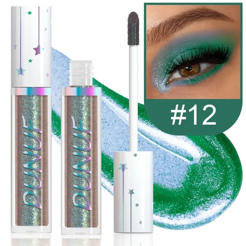 24color Eyeshadow Stick Liquid Eyeliner Metallic Color Green Pearlescent Glitter Eye Shadow Waterproof High Gloss Makeup Pigment Qme 12