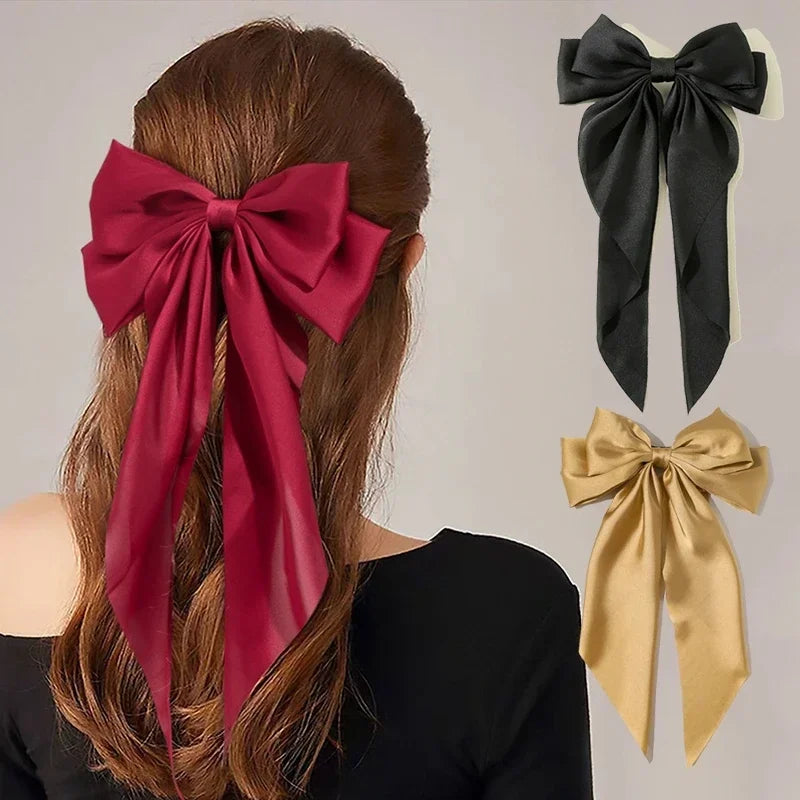 Women Girl Large Bow Hairpin Korean Headbands Big Bowknot Barrettes Qme