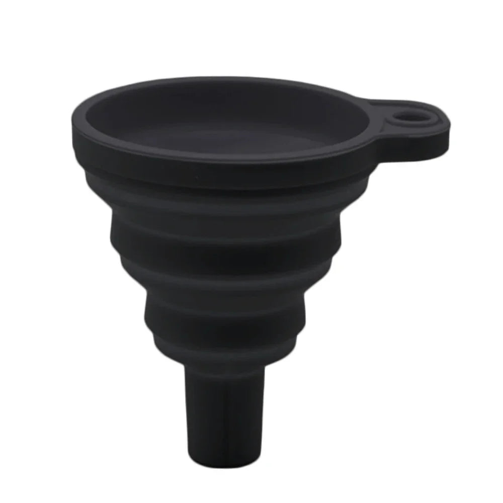 Portable Foldable Silicone Auto Engine Oil Funnel Multi-purpose Liquid Pouring Tool For Car Motorcycle Petrol Brake Washer Fluid Qme black