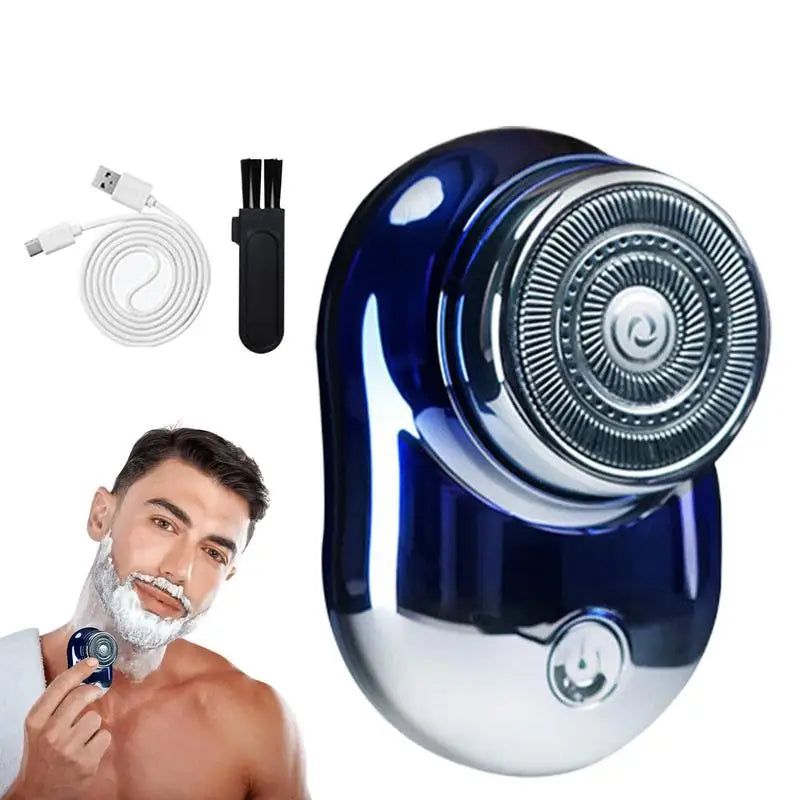 Portable Wet Dry Electric Face Shaver Men Rechargeable Pocket Type-c Qme