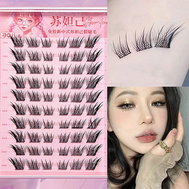 10 Rows Large Capacity Glue-free False Eyelashes Single Cluster 10 Qme 04