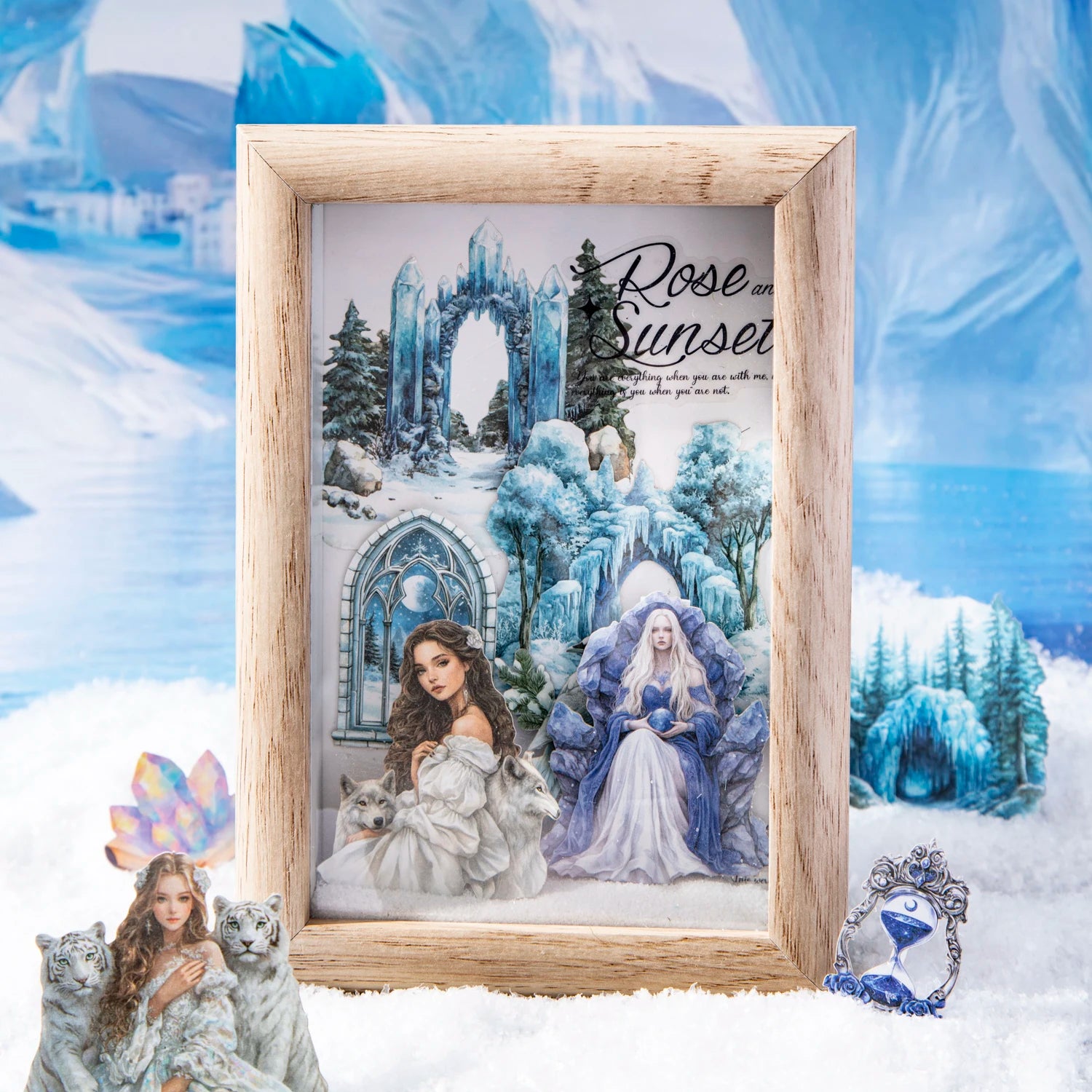 25 Sheets Magical Winter Theme Landscape Scenery Stickers for DIY Craft Scrapbook Guitar Phone Case Notebook Decoration Qme