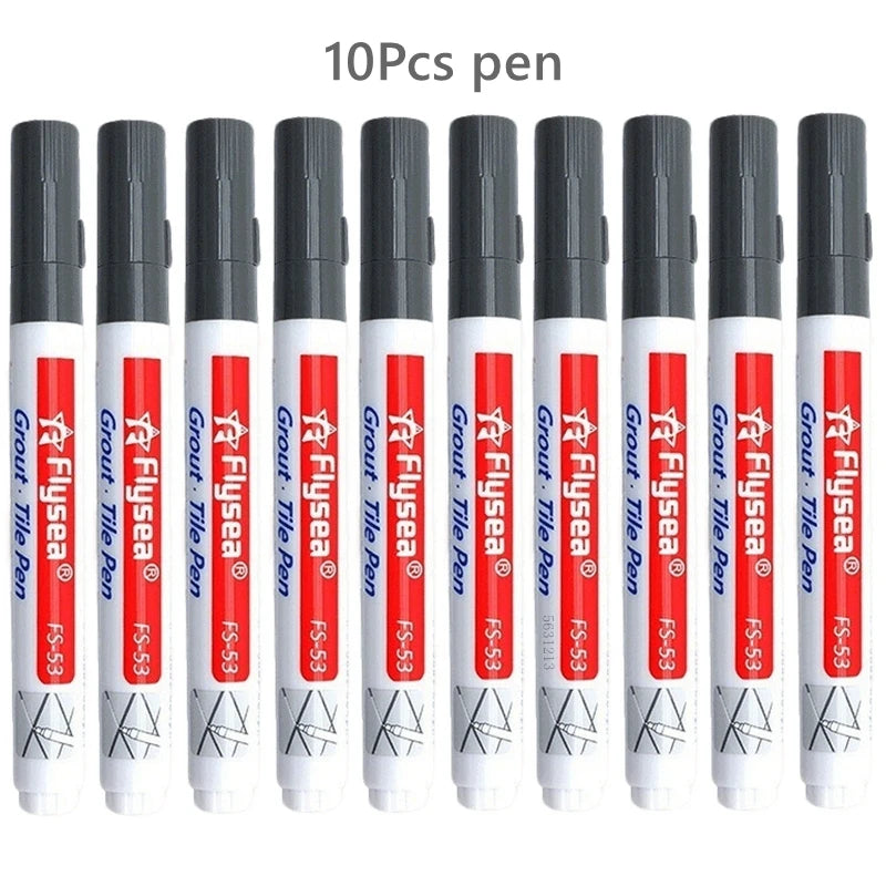 10/20Pcs Waterproof Grout Pen Tile Marker Wall Seam Pen for Tile Floor Bathroom Kitchen Decontamination Seam Repair Tools Qme 10Pcs Dark grey