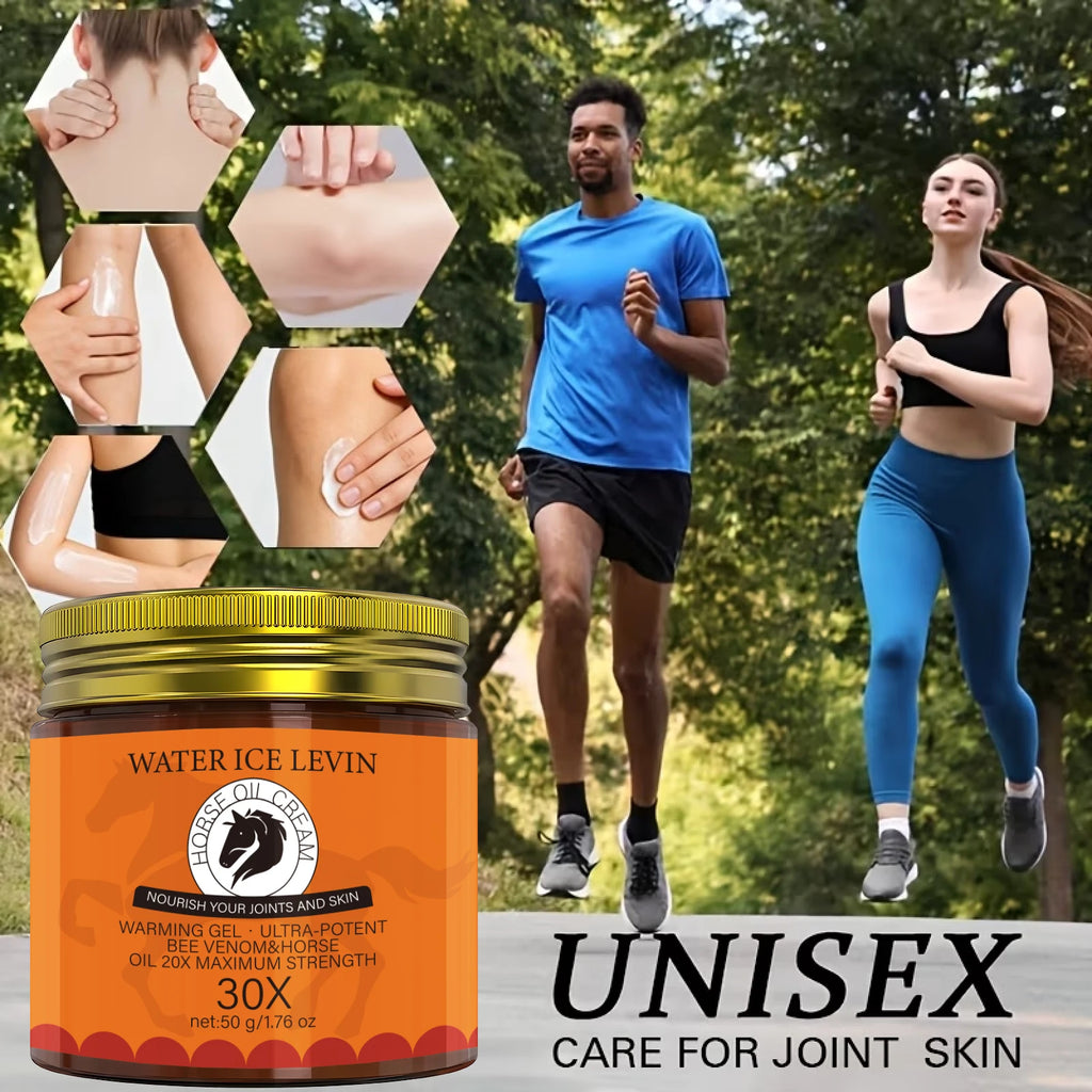 Warming Horse Oil Cream Infused Bee Venom & Rosemary, Nourish Skin & Joints Qme