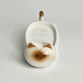 Siamese Cat Ceramic Soap Box Simplicity Household Creative Cute Qme White