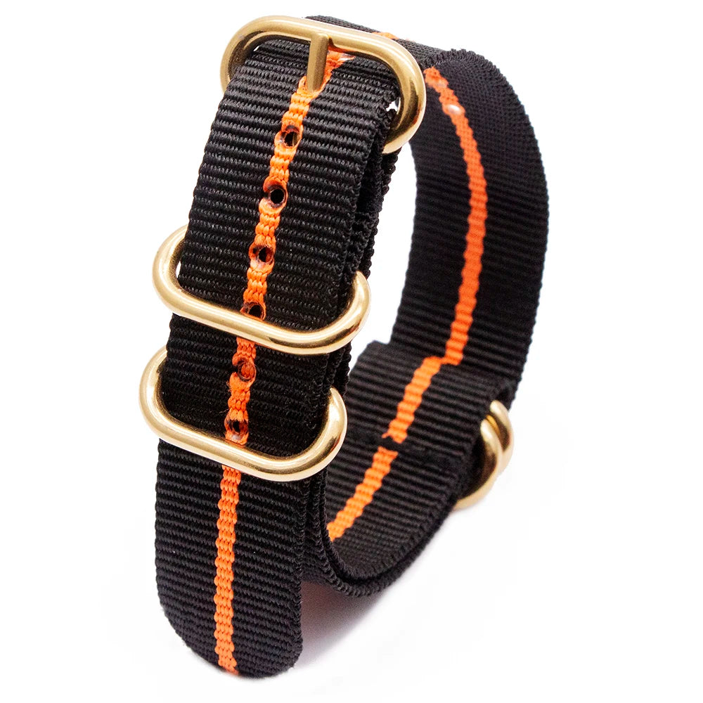 T 18MM 20MM 22MM 24MM Golden Round Buckle Watch Accessories Hot Fashion Simple Stripe Design Sport Watch Bands Qme