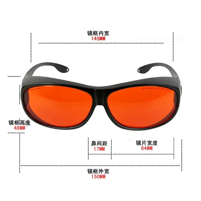 1PCS 532NM Laser Safety Glasses 180-540nm 266.355.515nm Anti-Green Light Radiation Protective Goggles for Equipment Qme