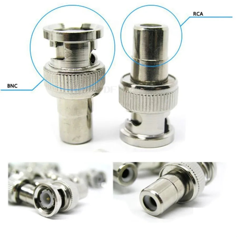 50pcs BNC male TO RCA female Plug COAX Adapter Connector plug F/M Couple for Security System Video CCTV Camera H10 Qme