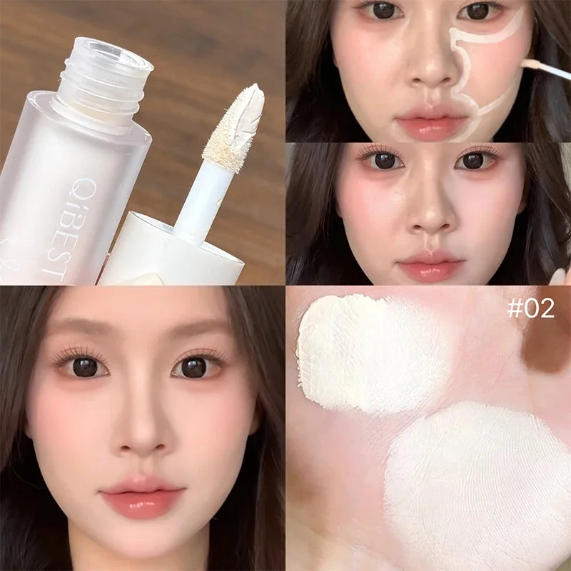QIBEST Liquid Blush Cream Smooth Velvet Matte Pink Blusher Natural Easy To Smudge Contour Highlighter Multi-purpose Cream Makeup Qme