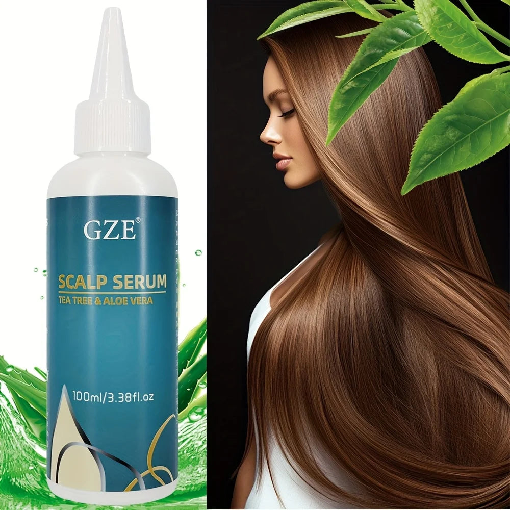 GZE Scalp Serum With Tea Tree & Aloe Vera Leave-In Conditioner Remove loose dandruff flakes For Dry Scalp for Women and Men Qme