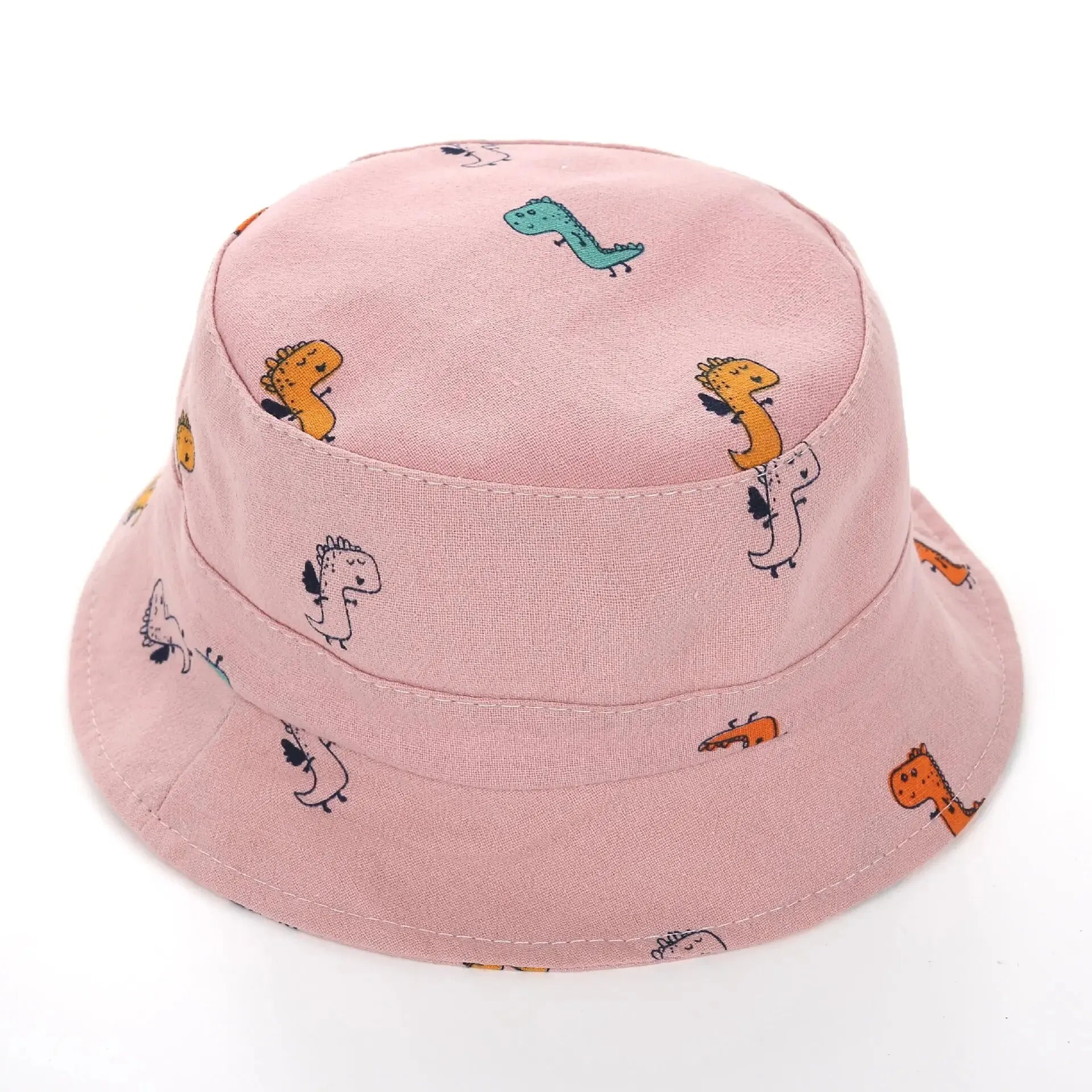 Cartoon Giraffe Print Baby Bucket Hat Children Casual Panama Cap Kids Foldable Camping Fishing Outdoor Sun Hats Fisherman Caps Qme 48cm fit 0-4Y pink