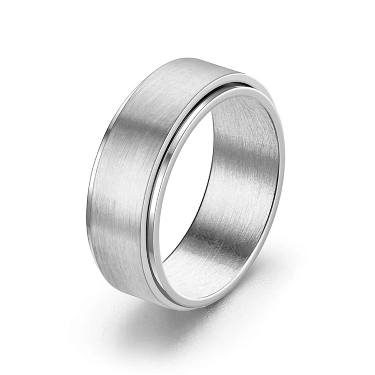 Cool Anxiety Fidget Spinner Rings Black Silver Gym Stainless Steel Spinning Rotating Mood Ring Men Women Anti Stress Jewelry Qme 4 6