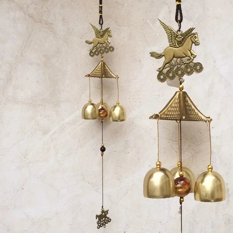 Home Decoration Craft Retro Horse Metal Wind Chimes Garden Yard Bells Qme