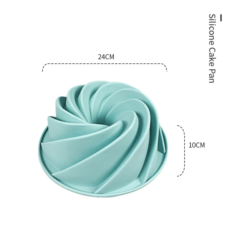 Non-Stick Silicone Fluted Tube Cake Pan 3D Shape Baking Mold DIY Kitchen Bakeware Tools for Pastry & Cake Decorating Qme Cake