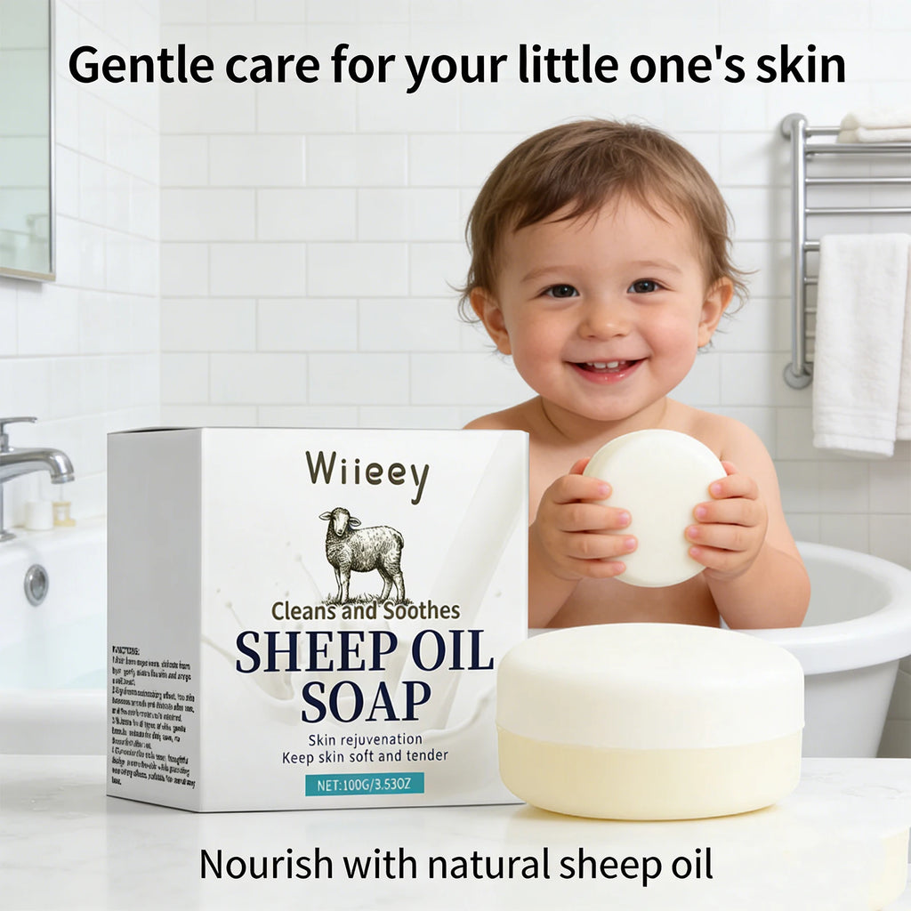 Natural Sheep Oil Soap Children Deeply Cleaning Remove Stains Improve Qme
