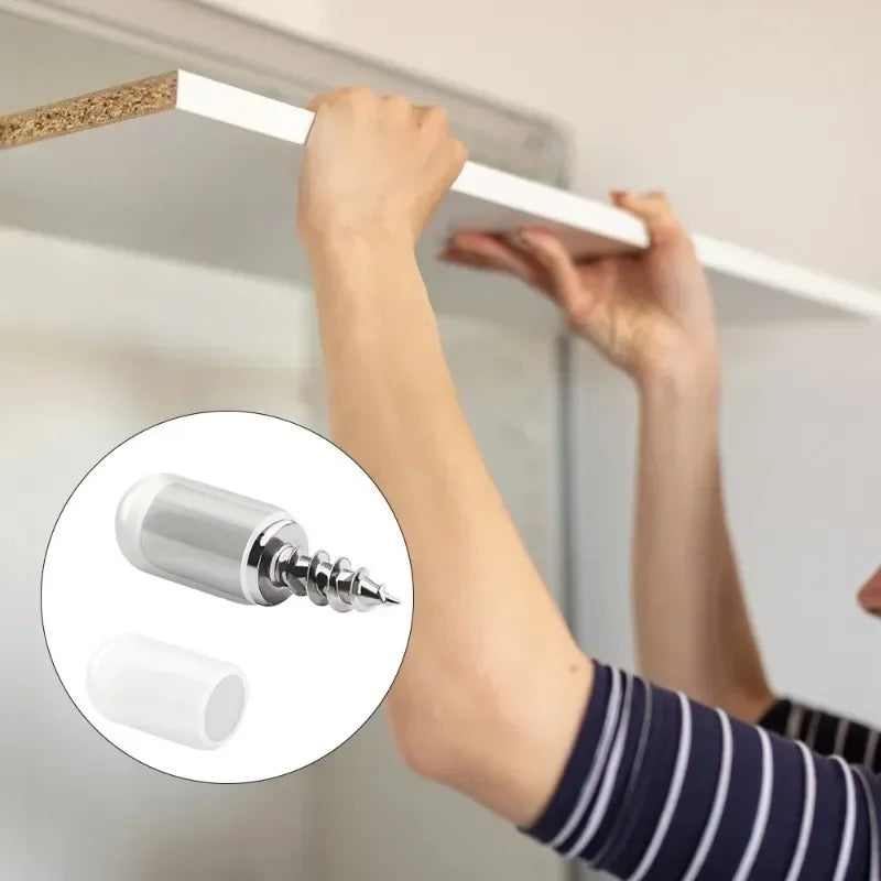 100/10PCS Self Tapping Screw Layer Plate Holder Wardrobe Septum Brackets Fixed Screw Shelf Support Pegs with Non-Slip Sleeve Qme