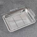 Stainless Steel Baking Tray Removable Cooling Rack Non-stick BBQ Pan Qme Set L