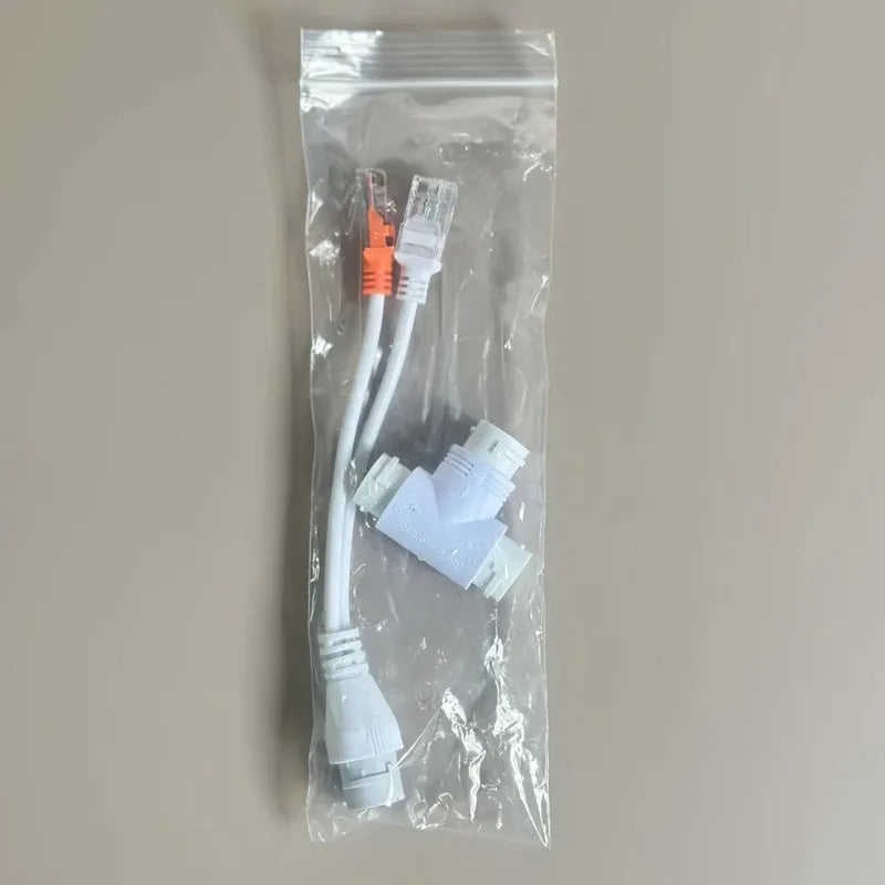 2PCS Ethernet Cable Splitter 1 to 2 Adapter RJ45 4P8C PoE Converter Connector Qme