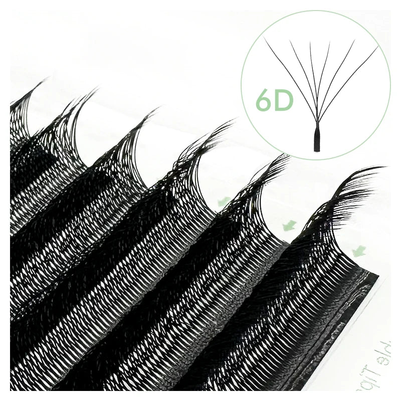 NATUHANA W-shaped 4D 5D Volume Eyelash Extensions Premade Fans W Qme W-shaped 6D L 0.07mm|7mm