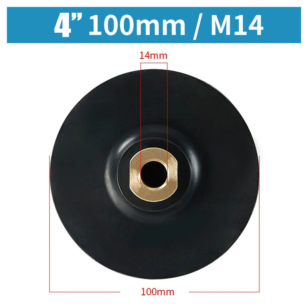 1pc Rubber Backing Pad M10 For M14 Thread Sanding Disc Hook& Loop Polishing Backer Plate For Angle Grinder Buffing Pads Qme 4Inch M14