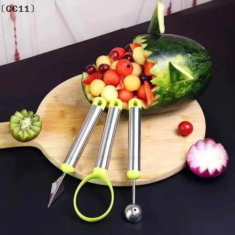 Stainless Steel Fruit Pitter Tool Melon Baller Corer Knife Baking Qme