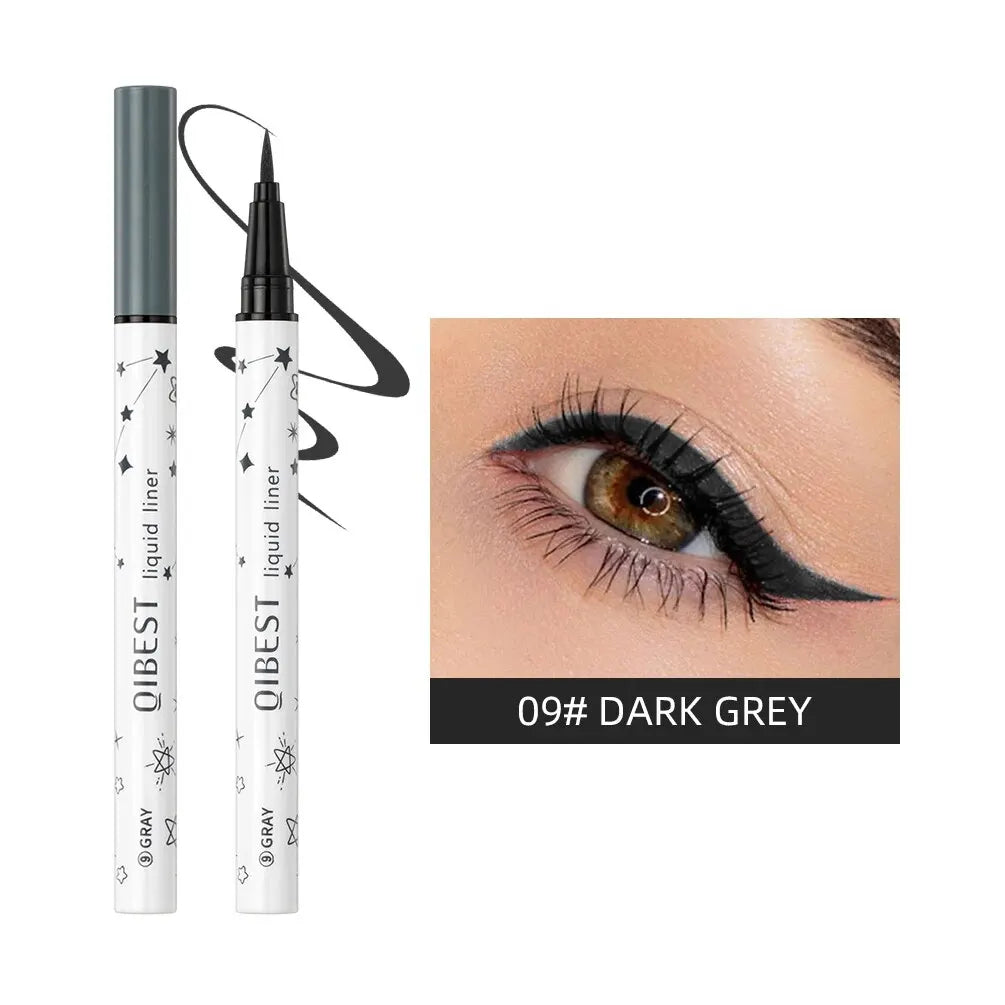 QIBEST Eyeliner Liquid Waterproof Matte Liquid Eyeliner Pen Long Lasting Green Yellow Purple Blue White Eye Liner Pens Cosmetics Qme 09