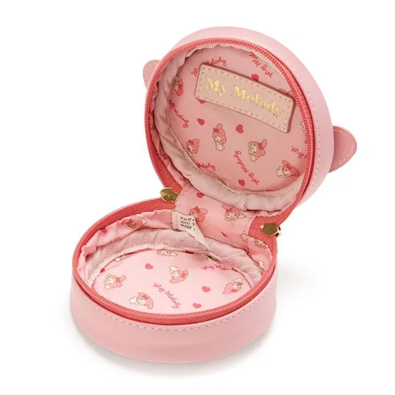 Cute Cinnamoroll Round Storage Bag Portable Jewelry Pouch Mini Qme Melody M