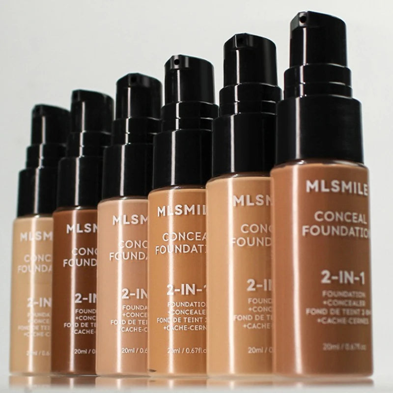 Face Foundation Cream Oil-Control Matte BBCream Waterproof Lasting Concealer Liquid Full Coverage Matte Base Professional Makeup Qme