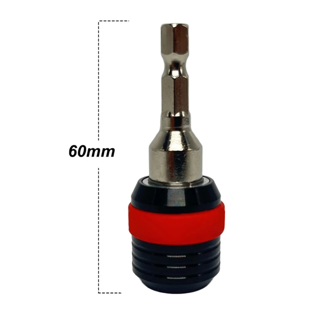 Bit Holder 60mm Hex Shank Quick Coupling 1/4 Electric Holder Drill Chuck Adapter Single-headed Screw Extractor Tool Qme