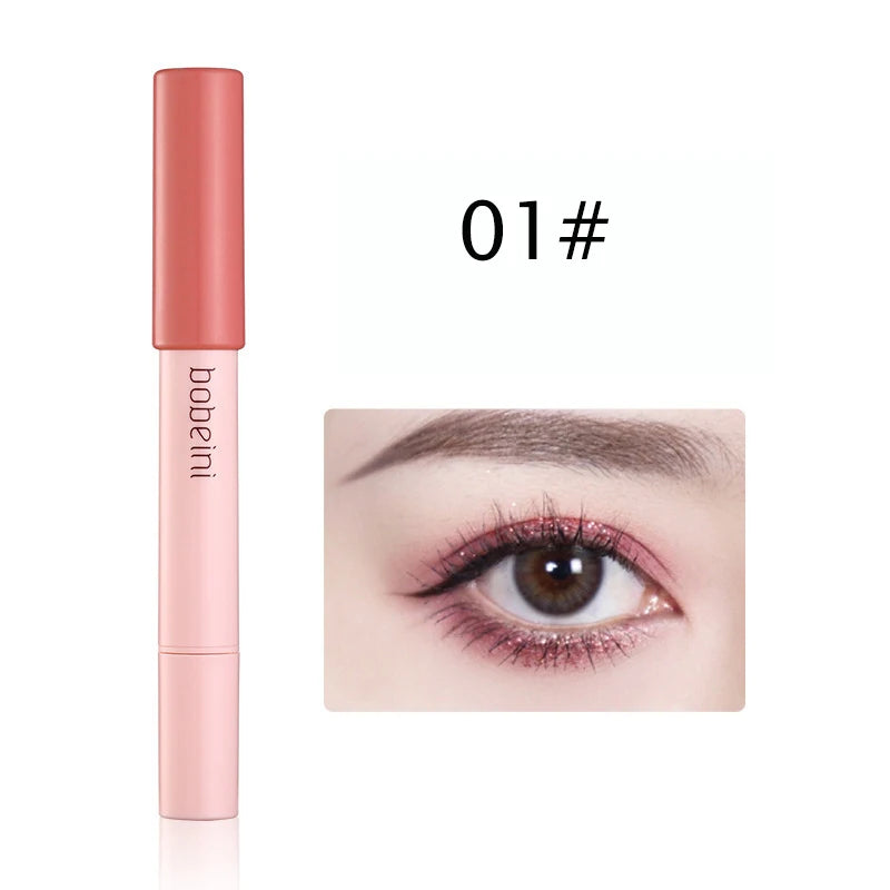Shimmer Eyeshadow Stick Easy Glitter Highlighter Eyeshadow Pencil Brightening Makeup Pink Silkworm Champagne Gold Eyeliner Pe Qme B-01