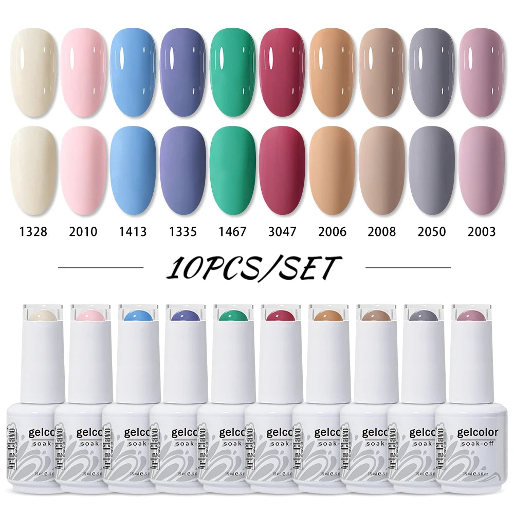 Arte Clavo 4 6 8 Gel Nail Polish Art Soak Off UV Colorful Semi Qme