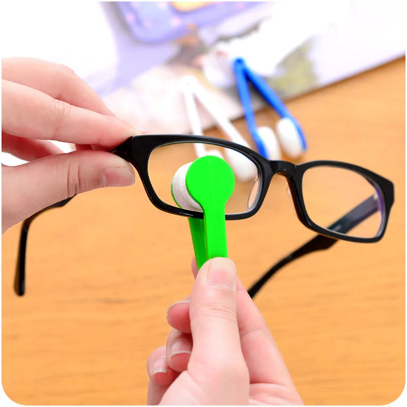 Portable Glasses Wipe Suede Cloth Cleaning Artifact Clip Does Not Qme