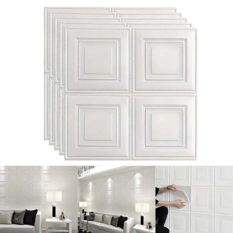 70x70cm Self Adhesive 3D Brick Wallpaper Wall Sticker Kitchen Ceiling Living Indoor Household Wall Decor Qme