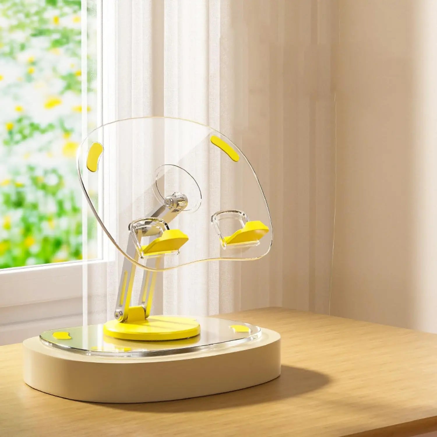 Multi Function Adjustable Lift Creative Mobile Phone Tablet Stand Aluminum Desktop Foldable Lazy Stand Cute Acrylic Plate Q16 Qme YELLOW