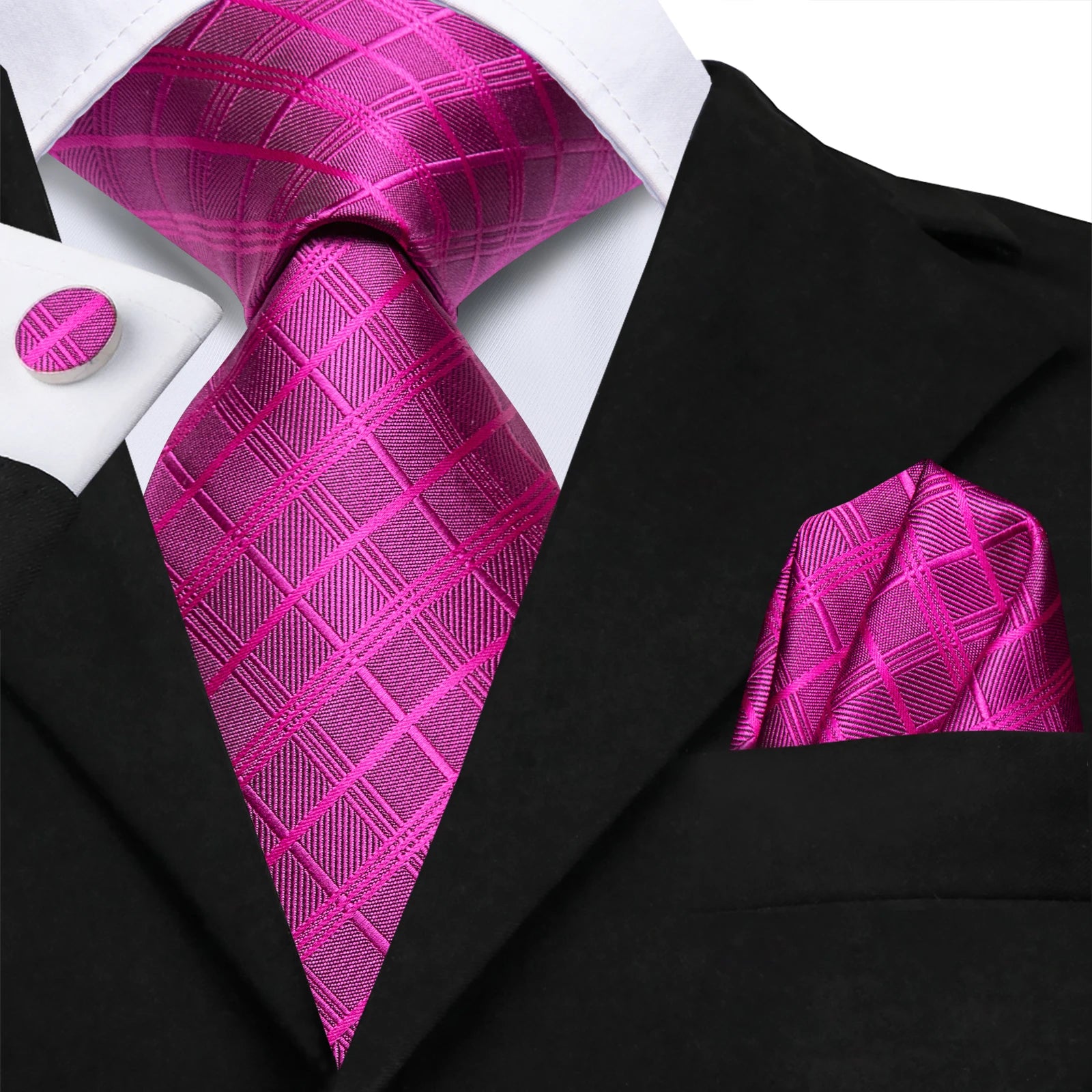 Hi-tie Striped Rose Blue Pink Business Mens Tie Jacquard Necktie Qme