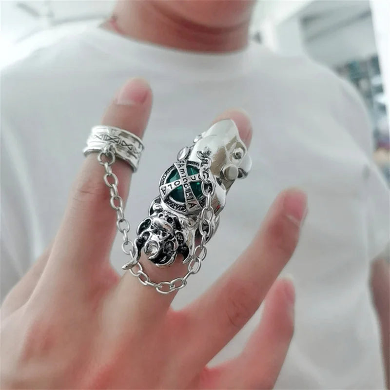 Fashion Japan Anime Hitman Reborn Joint Ring Gemstone Revolving Rings Cosplay Props Figure Toys Punk Gothic Fans Party Gifts Qme