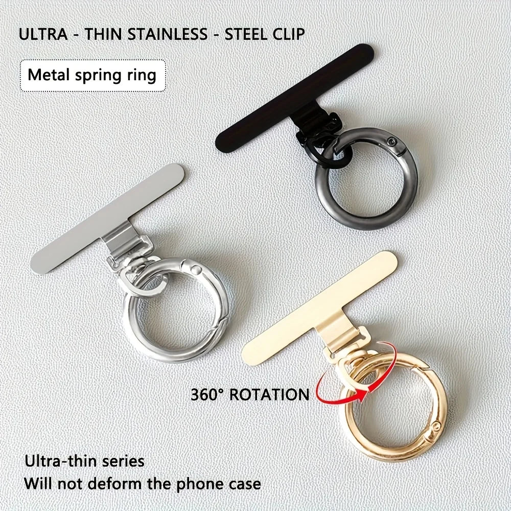 A Rotatable Metal Clip, A Mobile Phone Fixing Gasket, Which Can Be Connected To Mobile Phone Lanyard Decorations. Qme